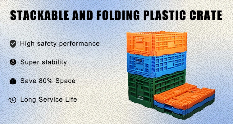 Wholesale Economical Easy to Clean Plastic Stackable Crate for Loading Seafood Foldable Reusable Storage Box Food Grade Custom Design Vegetable