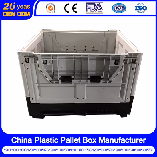 Factory Heavy Duty Large Vented/Mesh HDPE Stackable Warehouse Storage Agriculture Container Foldable/Folding/Collapsible Plastic Pallet Box for Fruit Vegetable